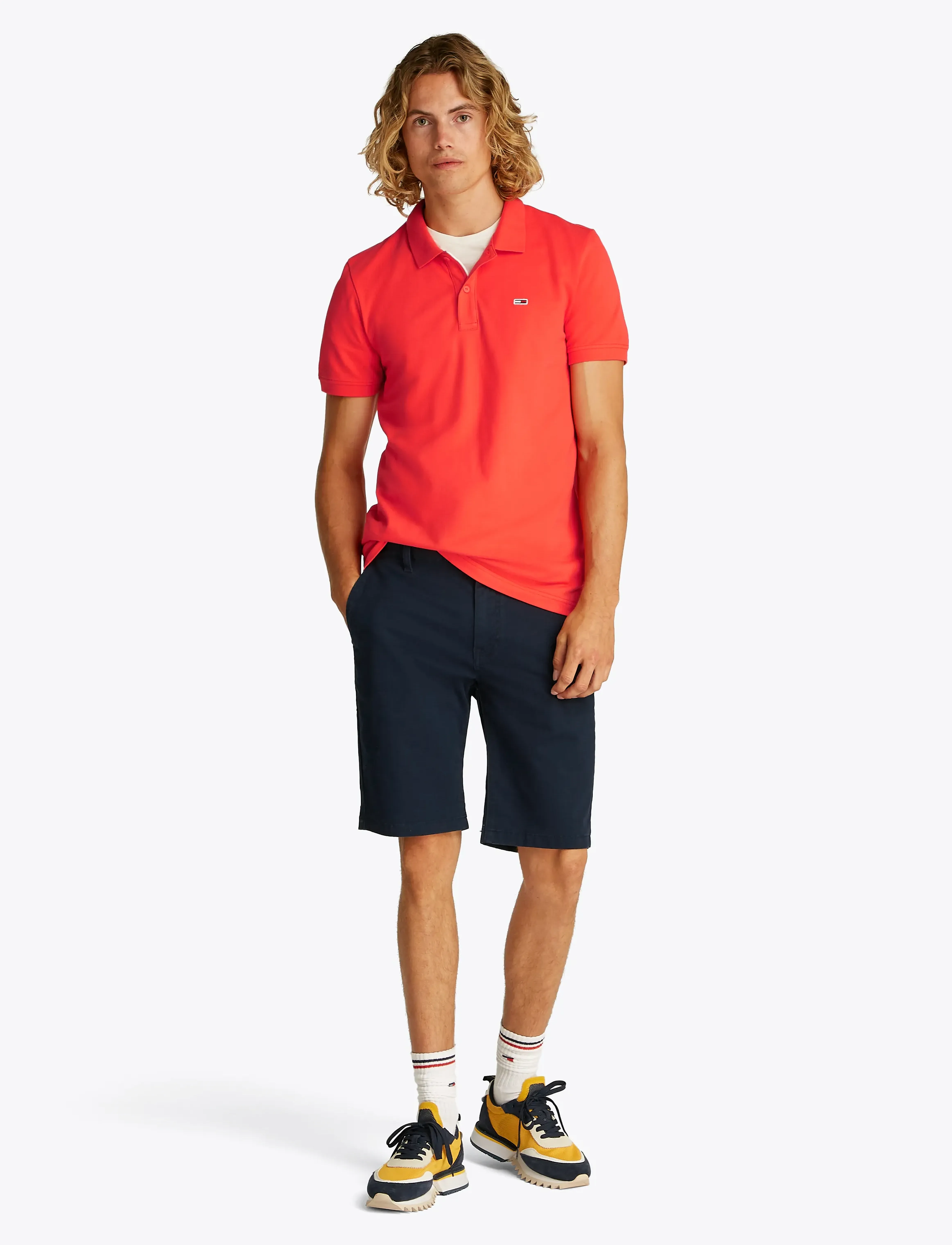 Tommy Jeans - TJM SLIM PLACKET POLO EXT - bright vermillion - 4