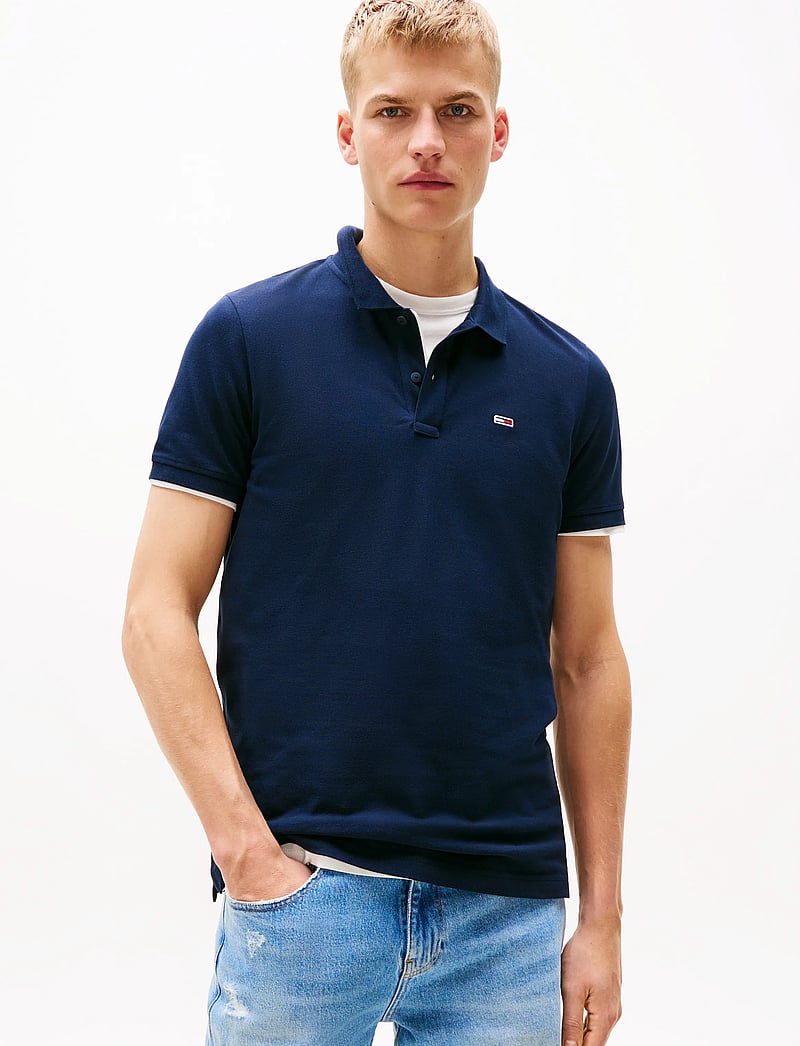 Tommy Jeans - TJM SLIM PLACKET POLO EXT - short-sleeved polos - dark night navy - 0