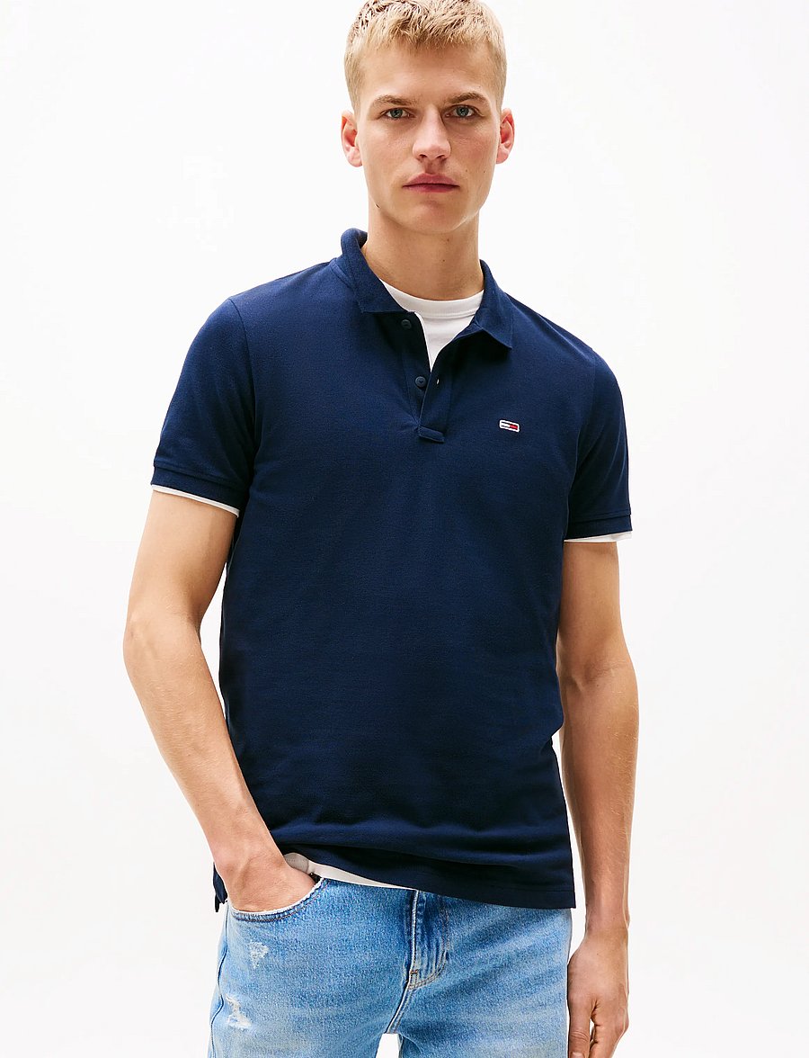 Tommy Jeans - TJM SLIM PLACKET POLO EXT - dark night navy - 0