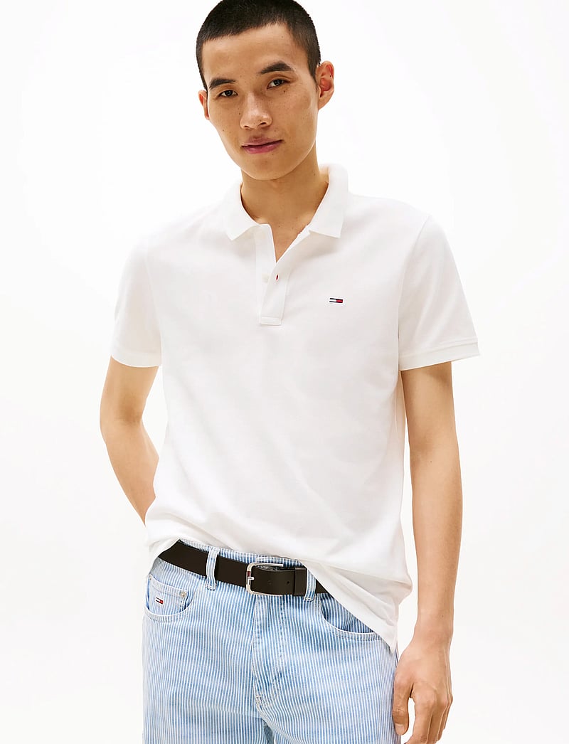 Tommy Jeans - TJM SLIM PLACKET POLO EXT - lühikeste varrukatega polod - ecru - 0