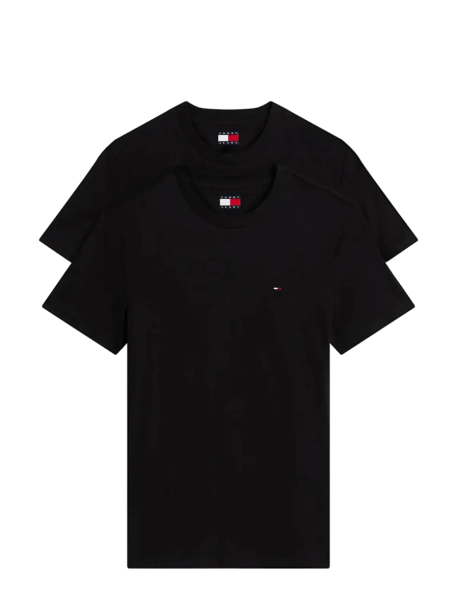 Tommy Jeans - TJM XSLIM 2PACK JERSEY TEE EXT - t-paidat monipakkauksessa - black / black - 1