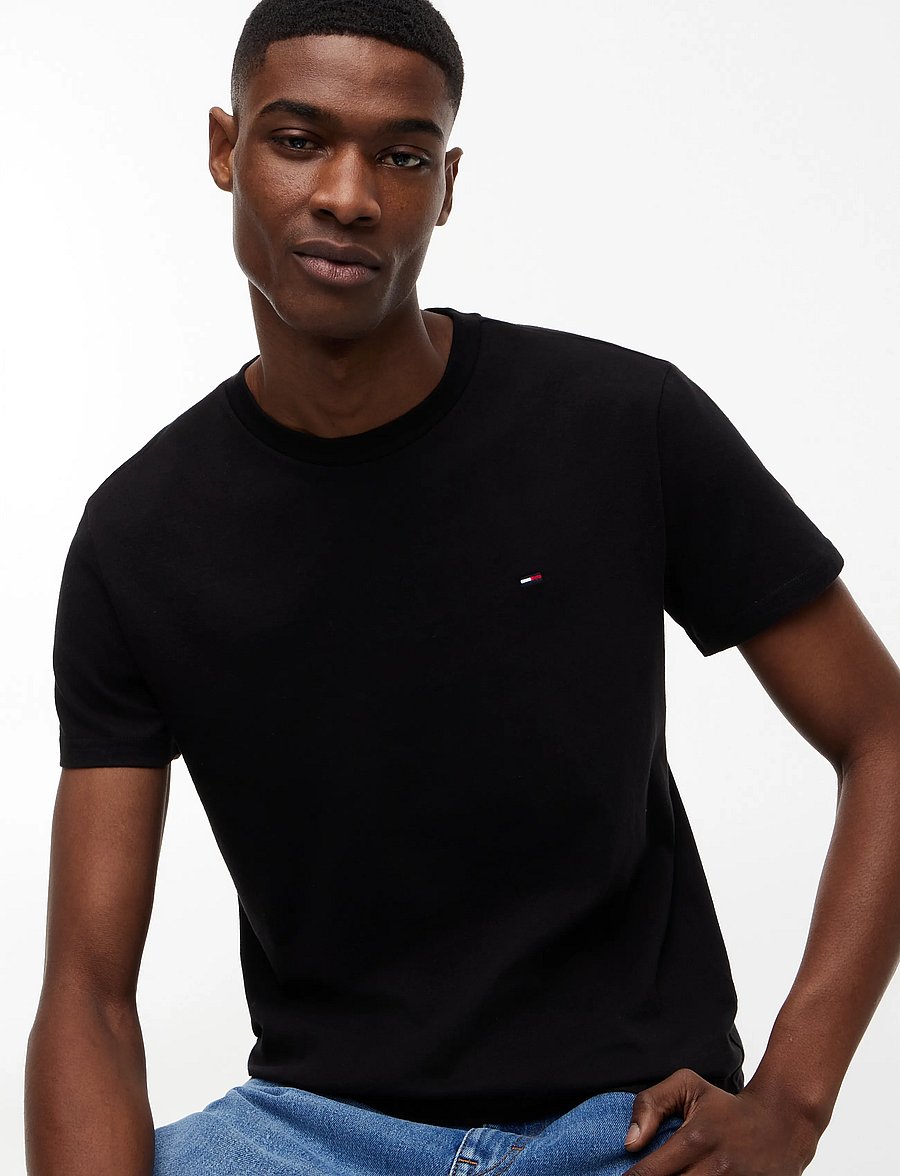 Tommy Jeans - 2 Pack Extra Slim Logo T-Shirt - t-särkide multipakk - black black - 0