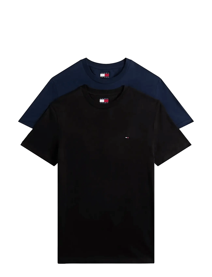 Tommy Jeans - TJM XSLIM 2PACK JERSEY TEE EXT - t-paidat monipakkauksessa - black dark blue - 1