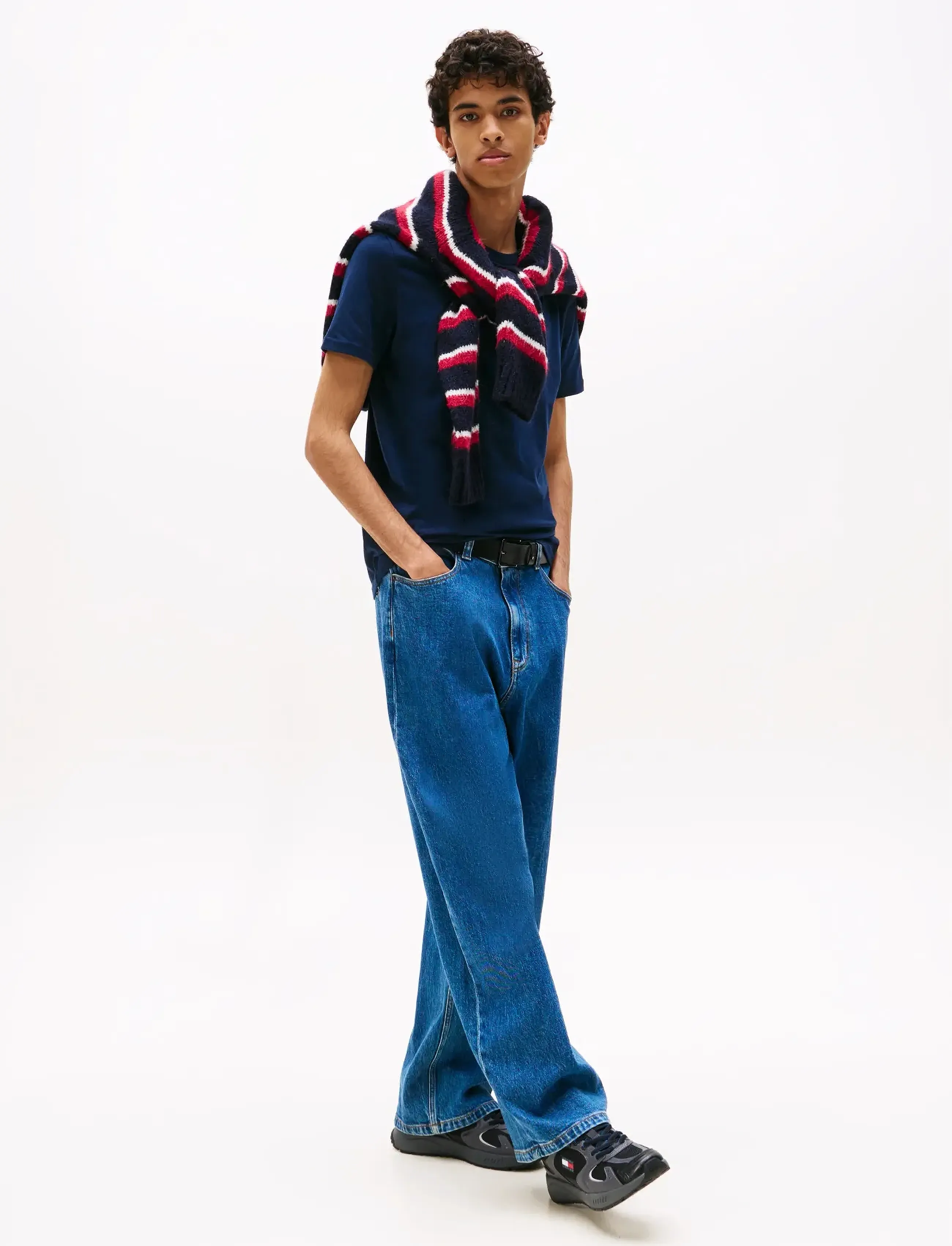 Tommy Jeans 2 Pack Extra Slim Logo T-Shirt - Streetwear - BLACK   DARK BLUE / navy