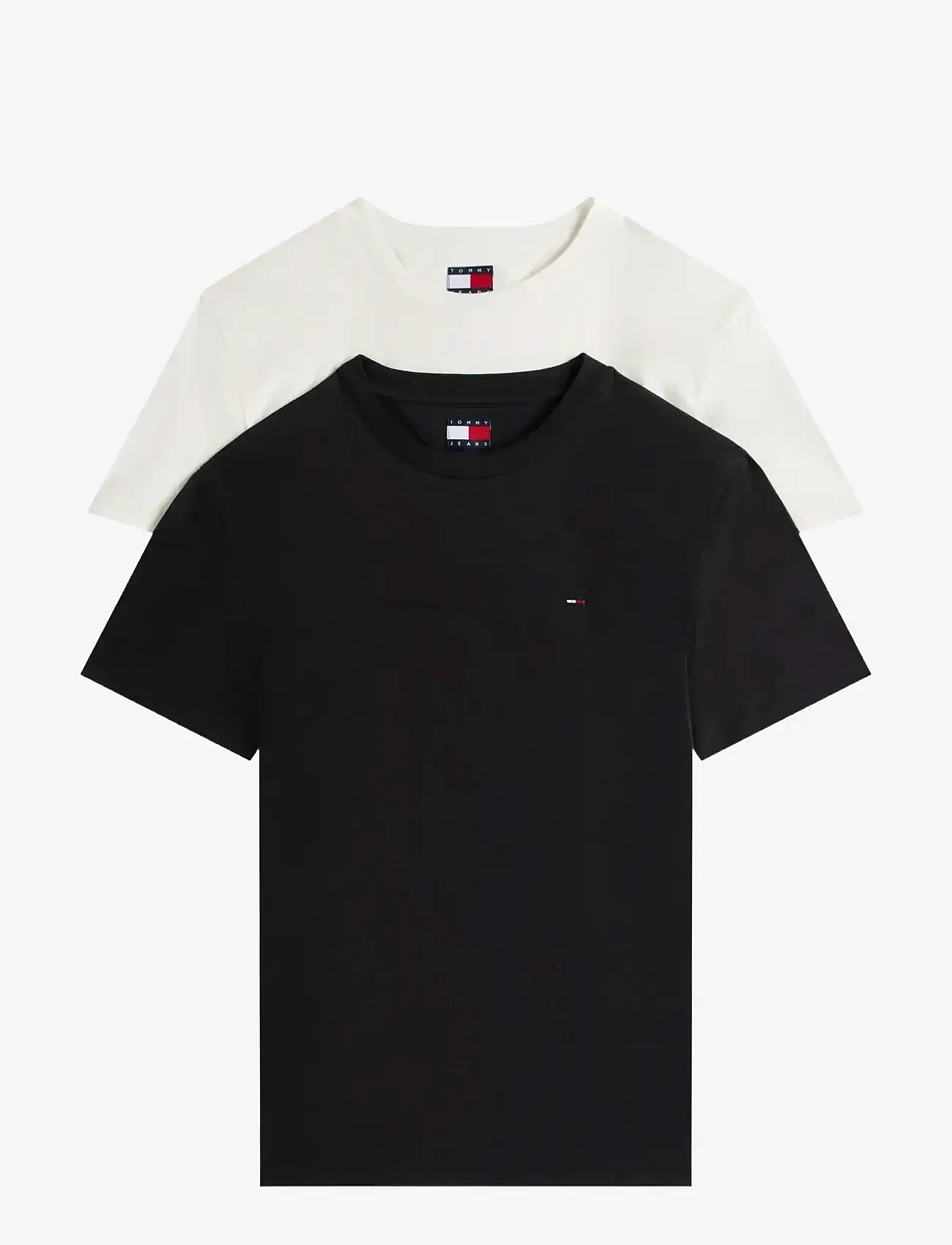 Tommy Jeans - TJM XSLIM 2PACK JERSEY TEE EXT - t-shirts im multipack - black/ecru - 1