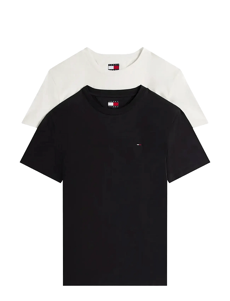 Tommy Jeans - TJM XSLIM 2PACK JERSEY TEE EXT - t-shirts im multipack - black/ecru - 1