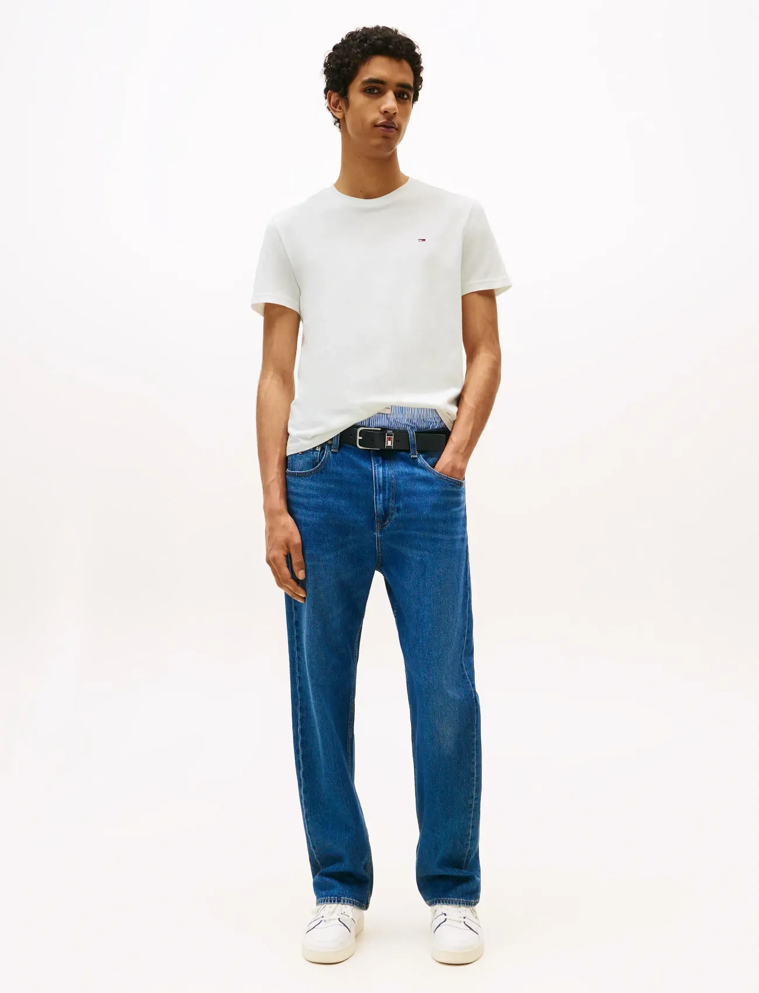 Tommy Jeans TJM XSLIM 2PACK JERSEY TEE EXT - Tøj - BLACK ECRU / multi
