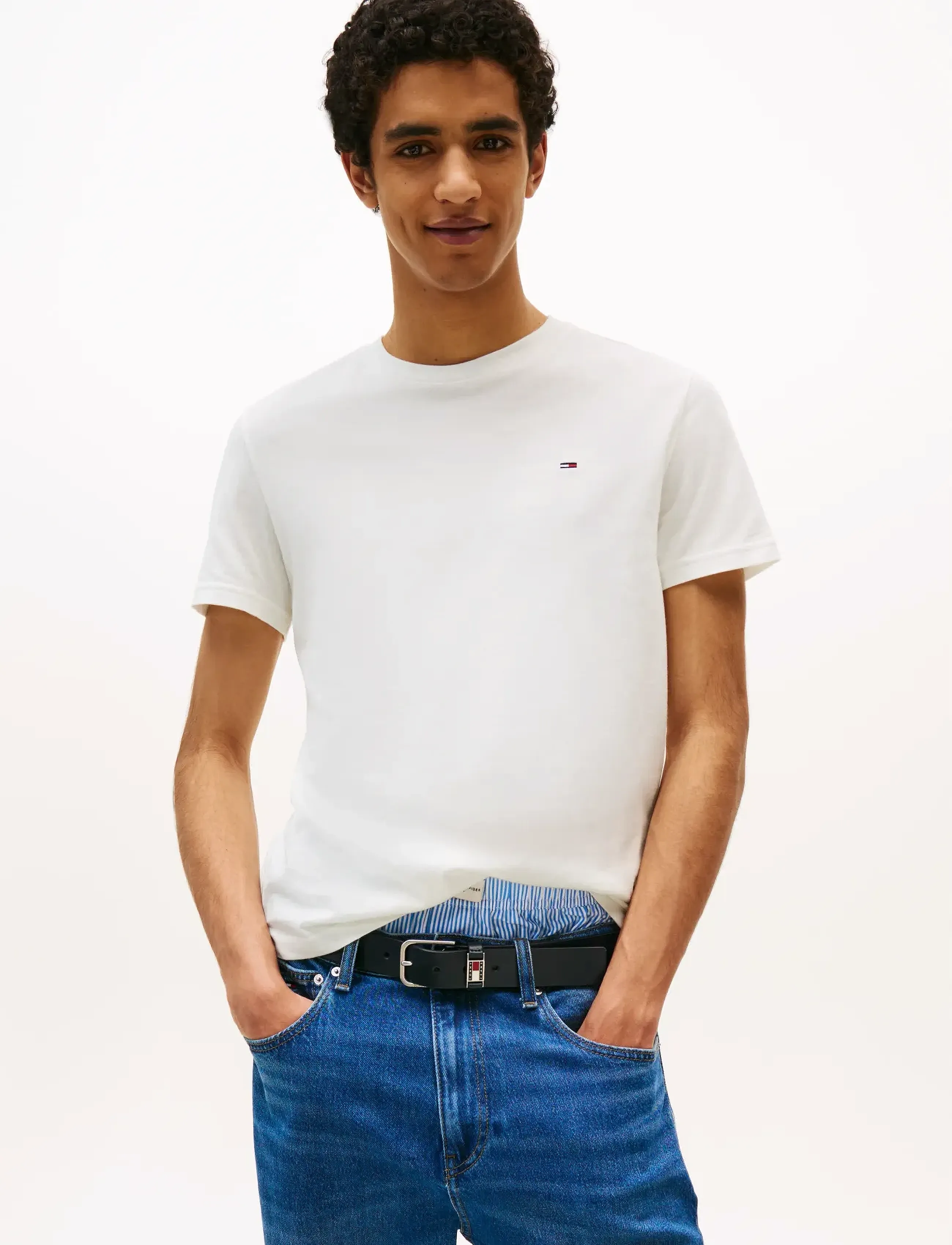 Tommy Jeans - TJM XSLIM 2PACK JERSEY TEE EXT - multipack t-shirts - black ecru - 2
