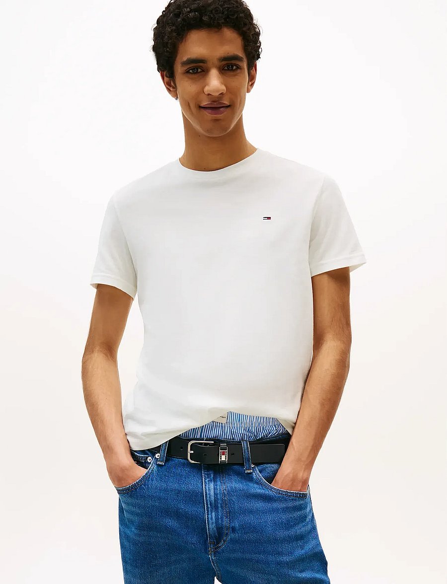 Tommy Jeans - TJM XSLIM 2PACK JERSEY TEE EXT - t-paidat monipakkauksessa - black ecru - 2