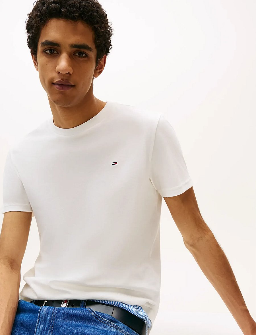 Tommy Jeans - TJM XSLIM 2PACK JERSEY TEE EXT - t-paidat monipakkauksessa - black ecru - 3