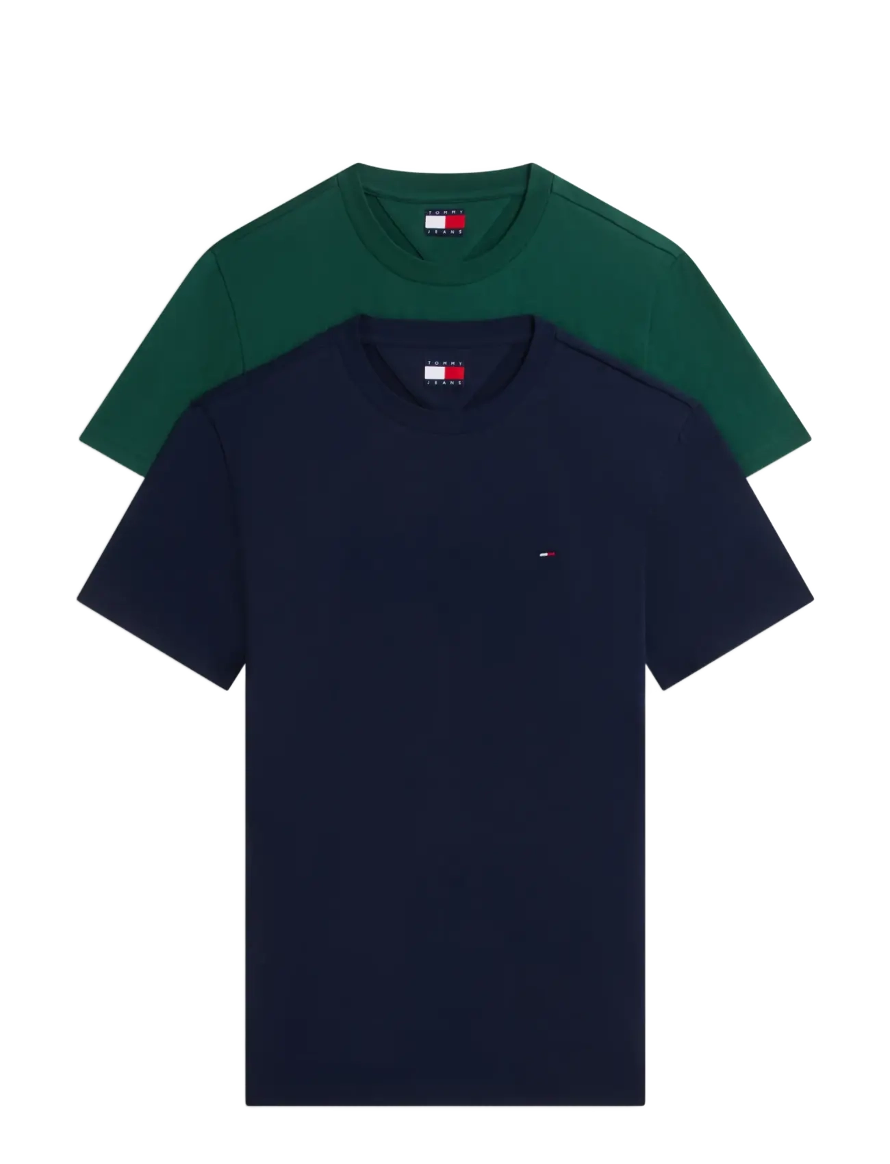 Tommy Jeans 2 Pack Extra Slim Logo T-Shirt - Tommy Hilfiger - DARK BLUE   VELVET GREEN / green
