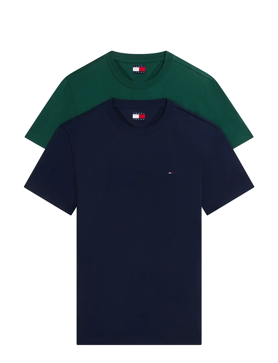 Tommy Jeans - 2 Pack Extra Slim Logo T-Shirt - t-särkide multipakk - dark blue velvet green - 0