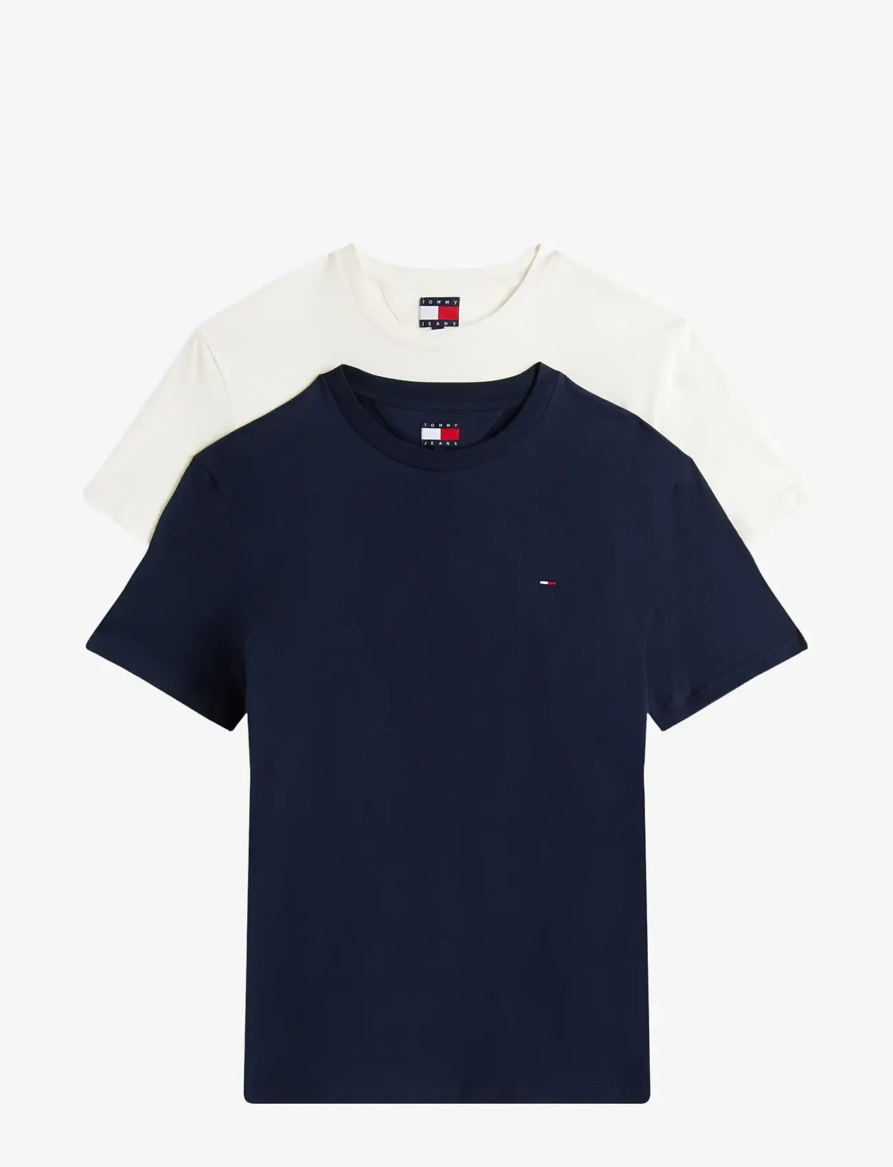 Tommy Jeans - 2 Pack Extra Slim Logo T-Shirt - t-shirts im multipack - dark night navy/ecru - 1