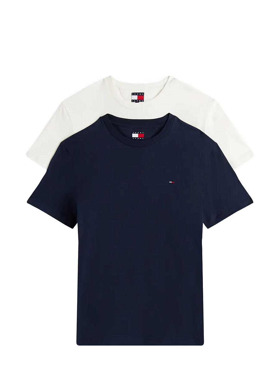 Tommy Jeans - TJM XSLIM 2PACK JERSEY TEE EXT - t-särkide multipakk - dark night navy/ecru - 1