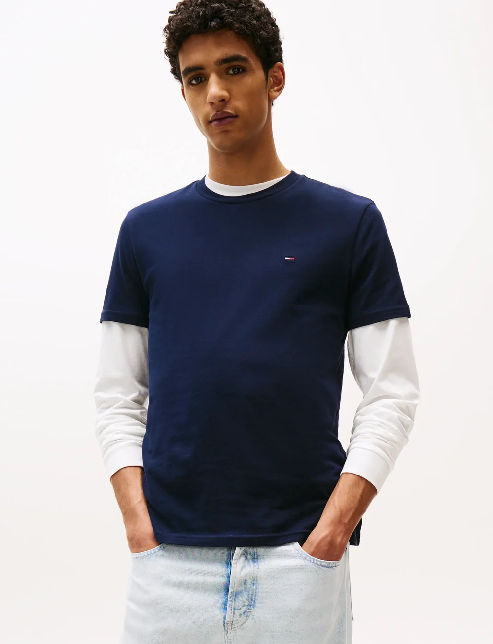 Tommy Jeans - TJM XSLIM 2PACK JERSEY TEE EXT - multipack t-shirts - dark night navy/ecru - 0