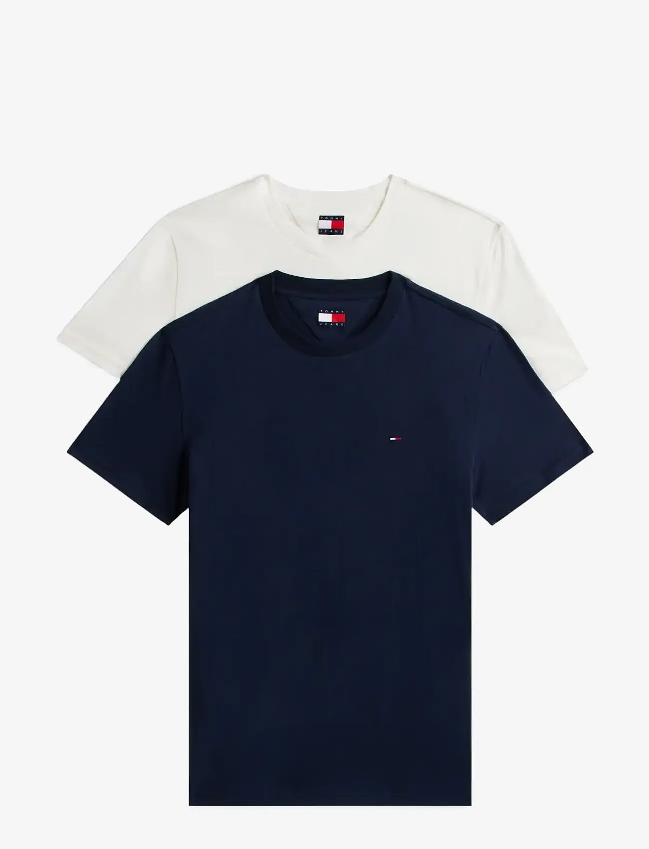Tommy Jeans - TJM XSLIM 2PACK JERSEY TEE EXT - t-shirts im multipack - ecru   dark night navy - 1