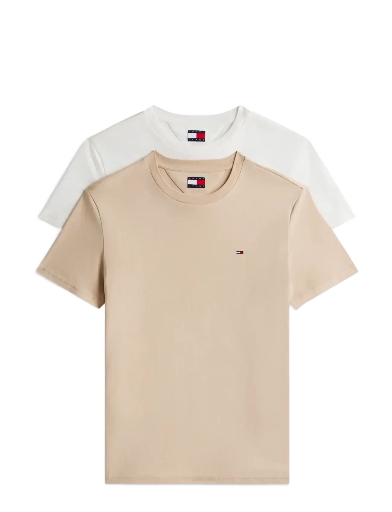 Tommy Jeans - TJM XSLIM 2PACK JERSEY TEE EXT - multipack t-shirts - ecru white clay - 1