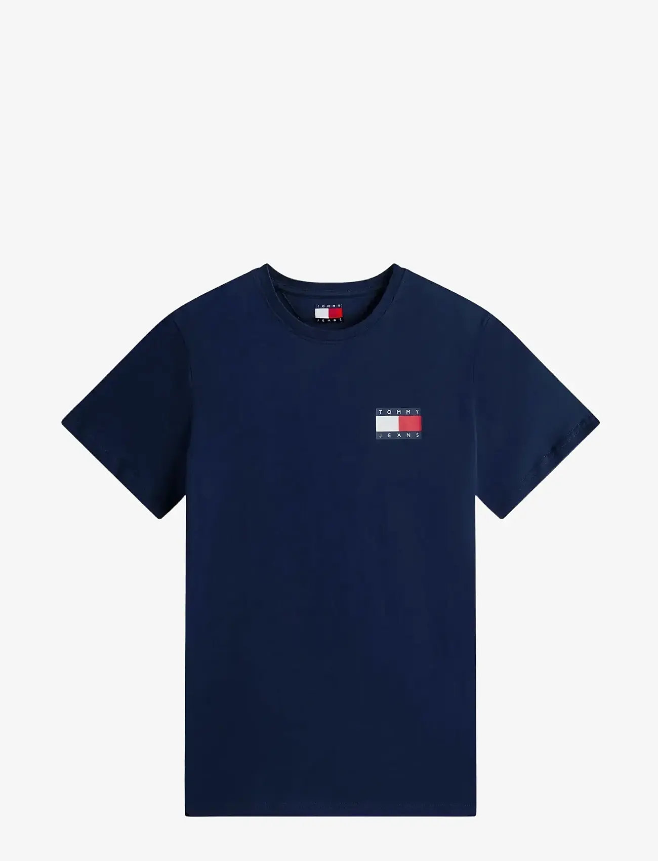 Tommy Jeans - TJM SLIM ESSENTIAL FLAG TEE EXT - kortärmade t-shirts - dark blue - 1