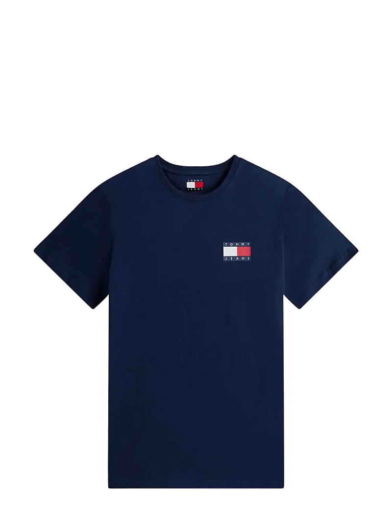 Tommy Jeans - TJM SLIM ESSENTIAL FLAG TEE EXT - kortärmade t-shirts - dark blue - 1