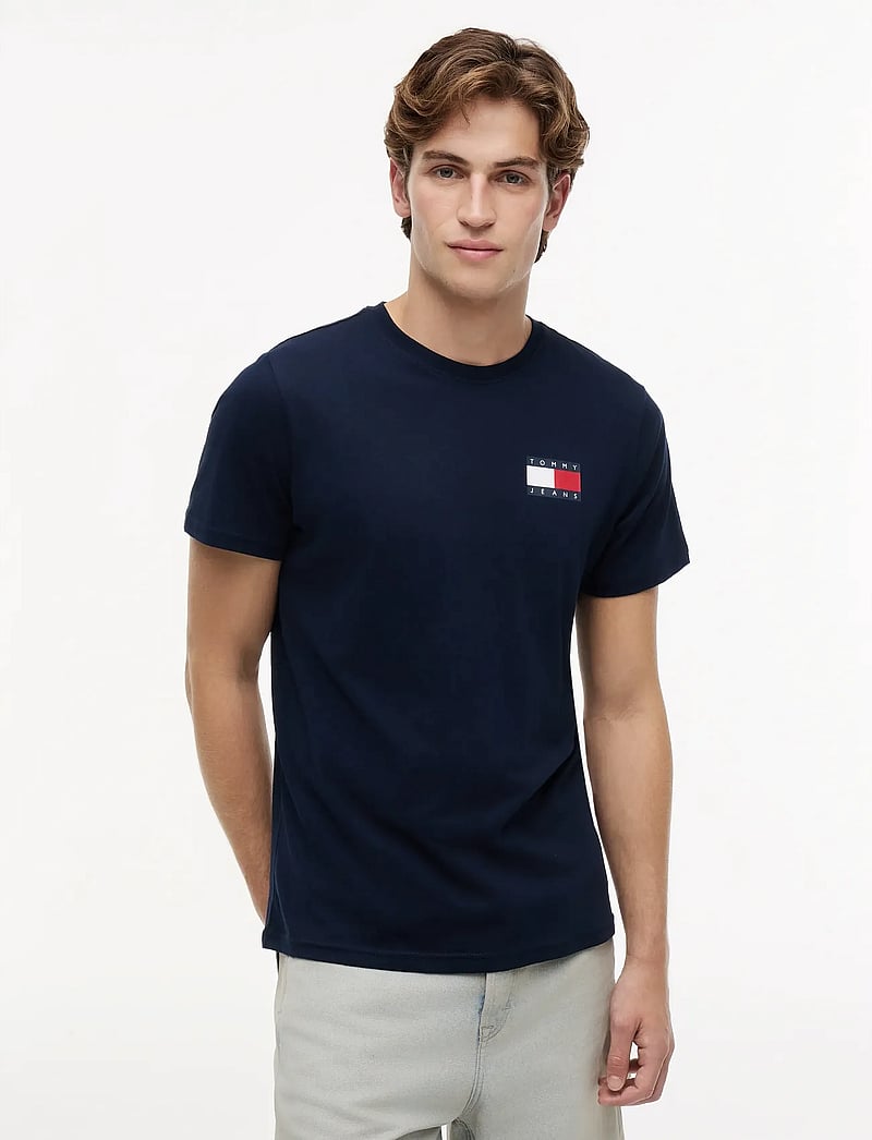Tommy Jeans - TJM REG ESSENTIAL FLAG TEE EXT - kurzärmelig - dark blue - 0