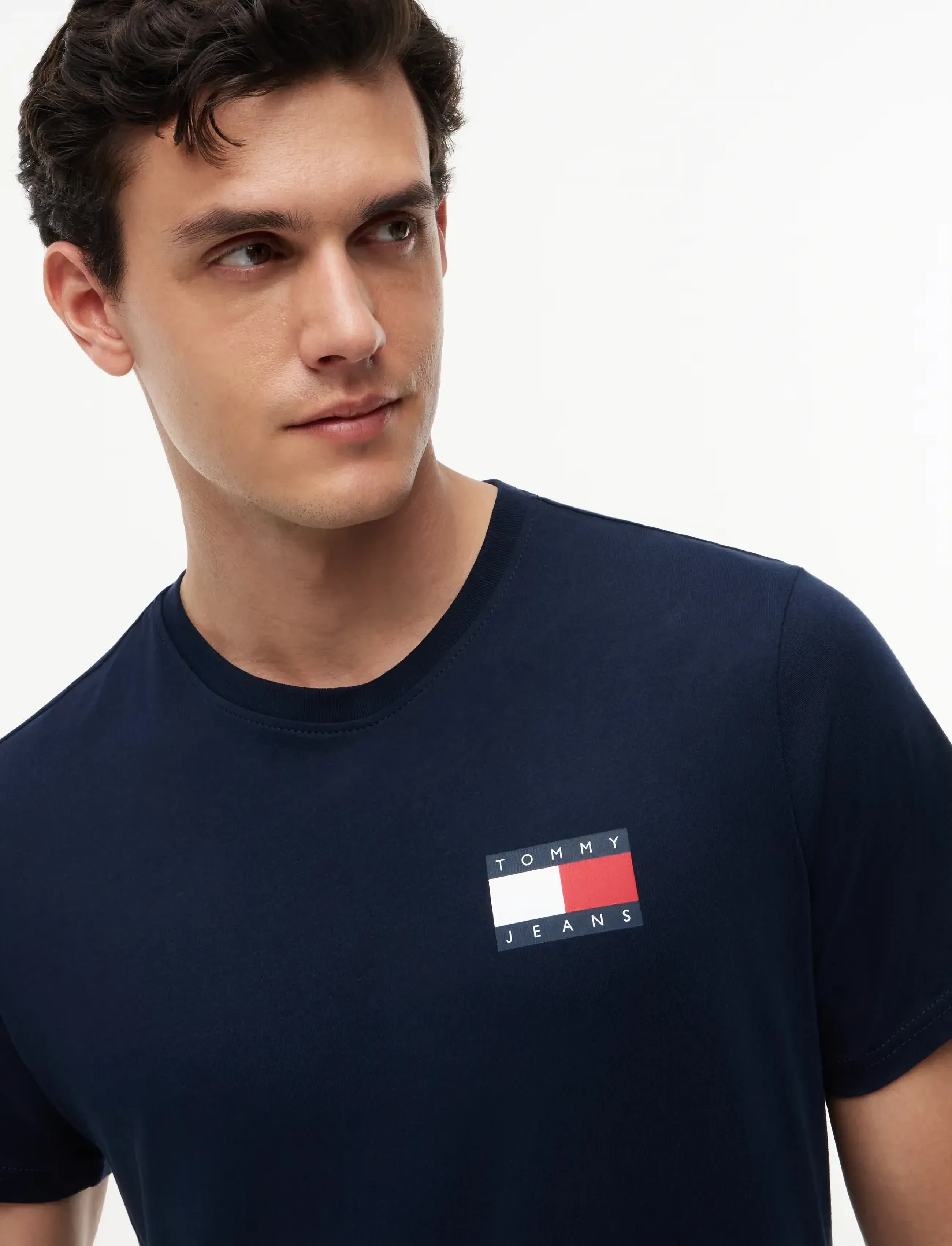 Tommy Jeans - TJM SLIM ESSENTIAL FLAG TEE EXT - lühikeste varrukatega t-särgid - dark blue - 4