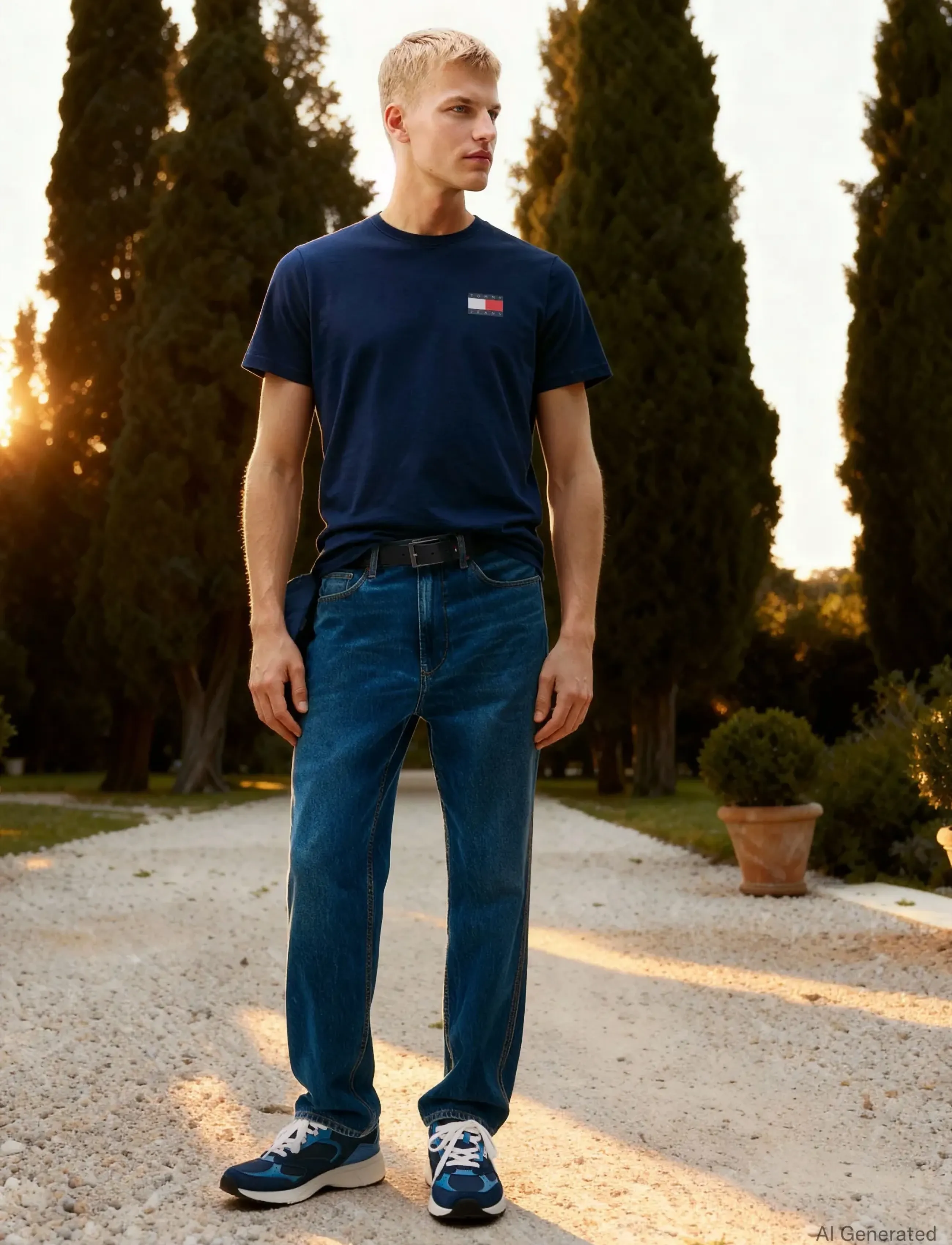 TOMMY JEANS Tjm Slim Essential Flag Tee Ext t-shirts - bas herr – bild 7