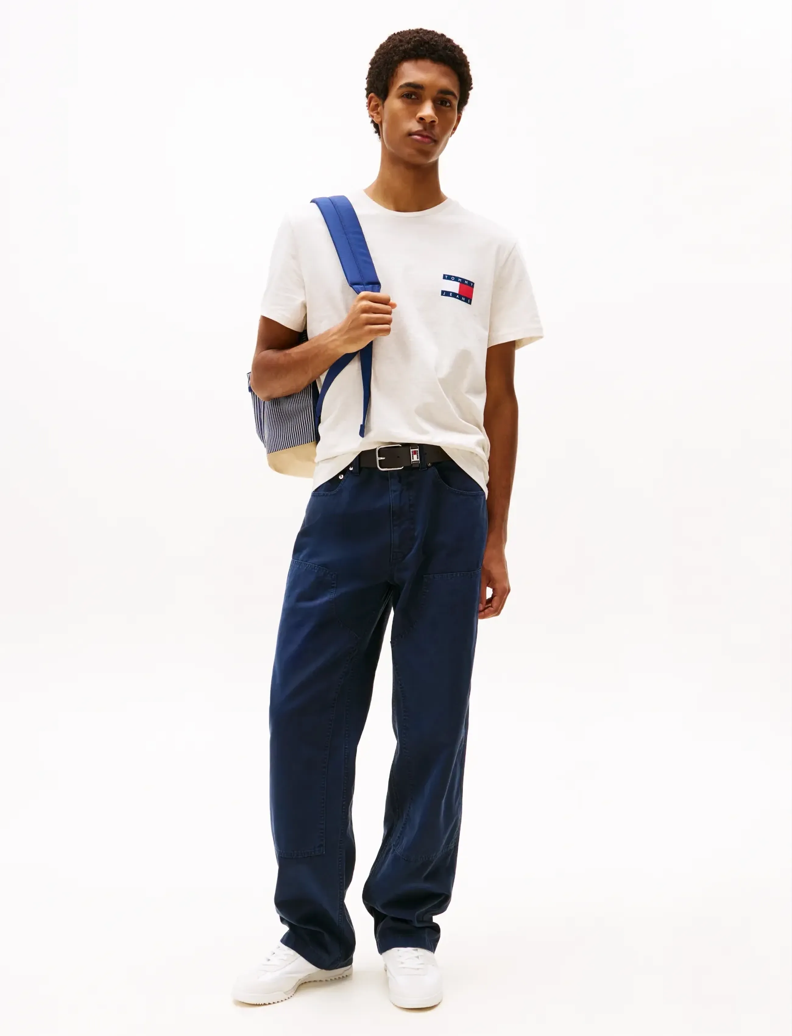 Tommy Jeans - TJM REG ESSENTIAL FLAG TEE EXT - kortärmade t-shirts - oat marl htr - 2