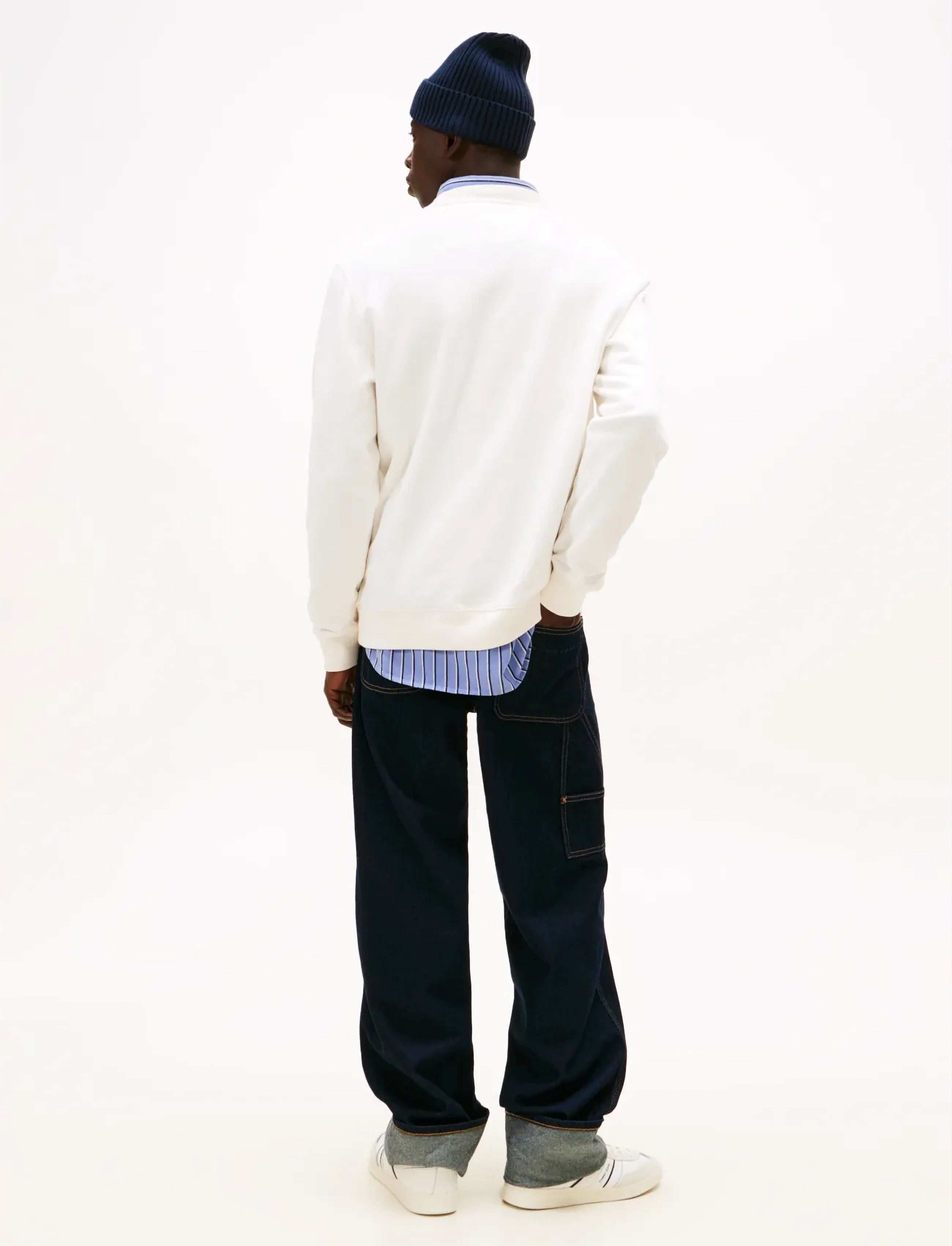 Tommy Jeans - TJM REG S FLAG CREW - feriefavoritter - ancient white - 3