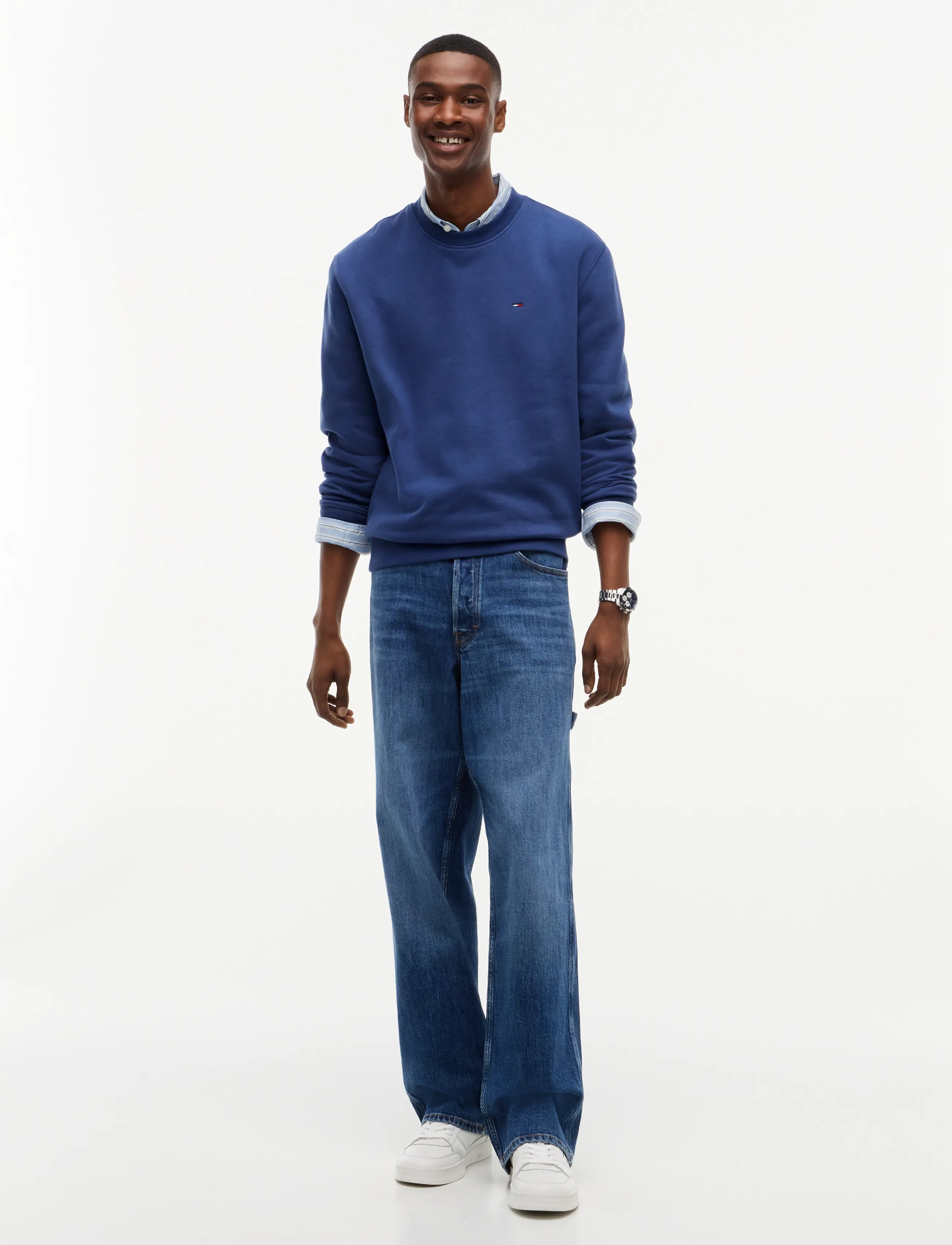 Tommy Jeans - TJM REG S FLAG CREW EXT - vacation essentials - basic navy - 4