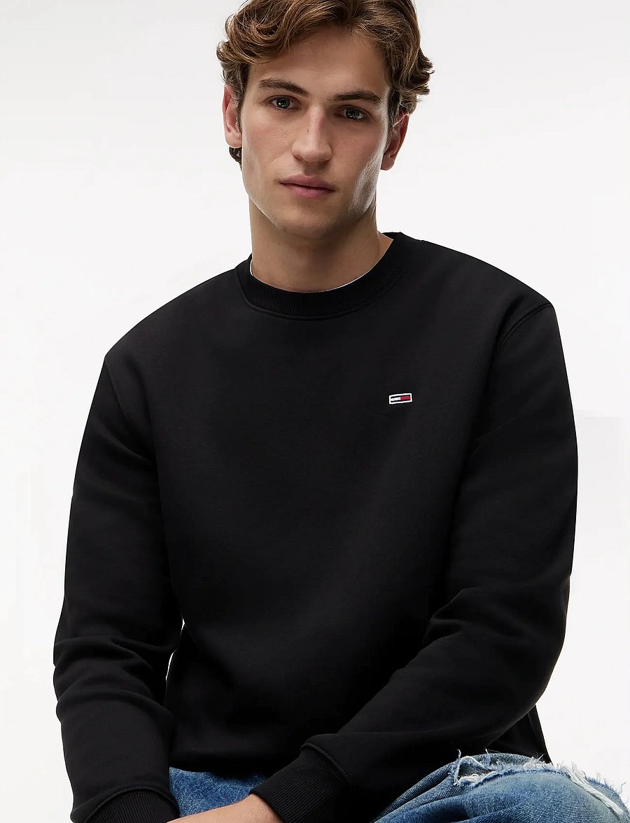 Tommy Jeans - TJM REG S FLAG CREW EXT - feriefavoritter - black - 4