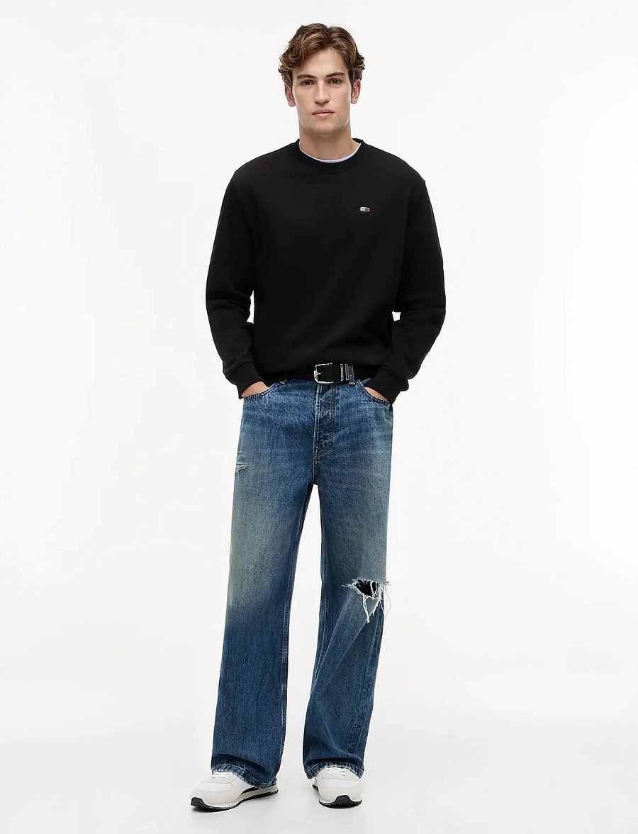 Tommy Jeans - TJM REG S FLAG CREW EXT - feriefavoritter - black - 5