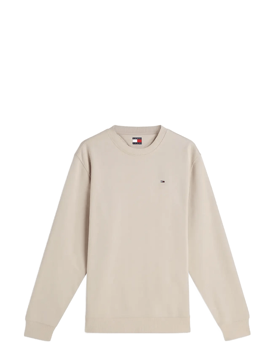 Tommy Jeans - TJM REG S FLAG CREW - sweats - classic beige - 1