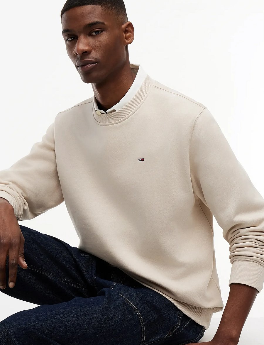 Tommy Jeans - TJM REG S FLAG CREW - sweats - classic beige - 3