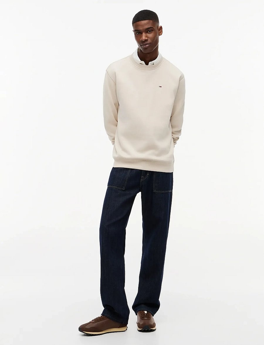 Tommy Jeans - TJM REG S FLAG CREW - sweats - classic beige - 4
