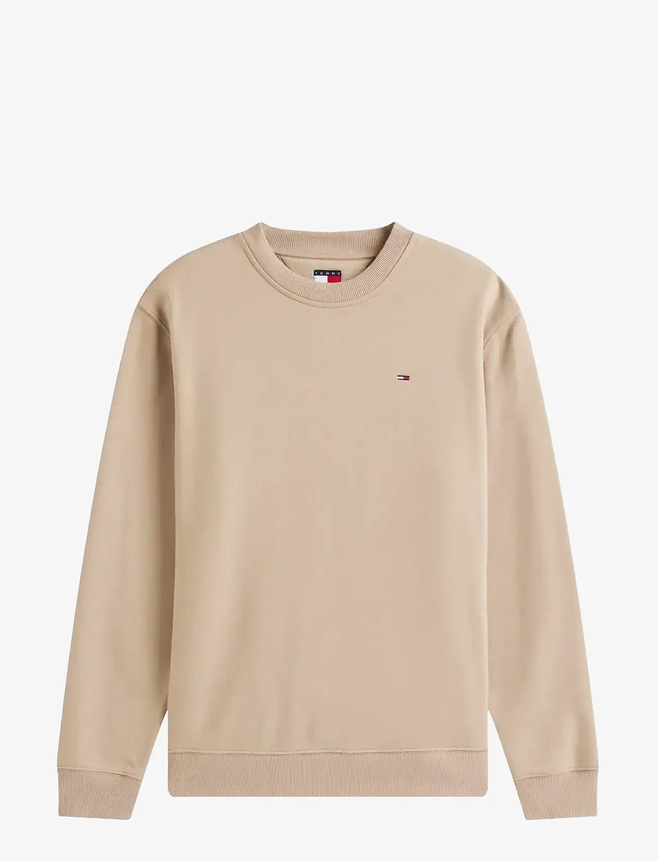 Tommy Jeans - TJM REG S FLAG CREW - sweatshirts - coastal taupe - 1