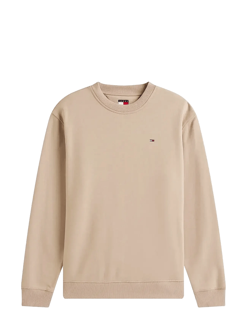 Tommy Jeans - TJM REG S FLAG CREW - sweatshirts - coastal taupe - 1