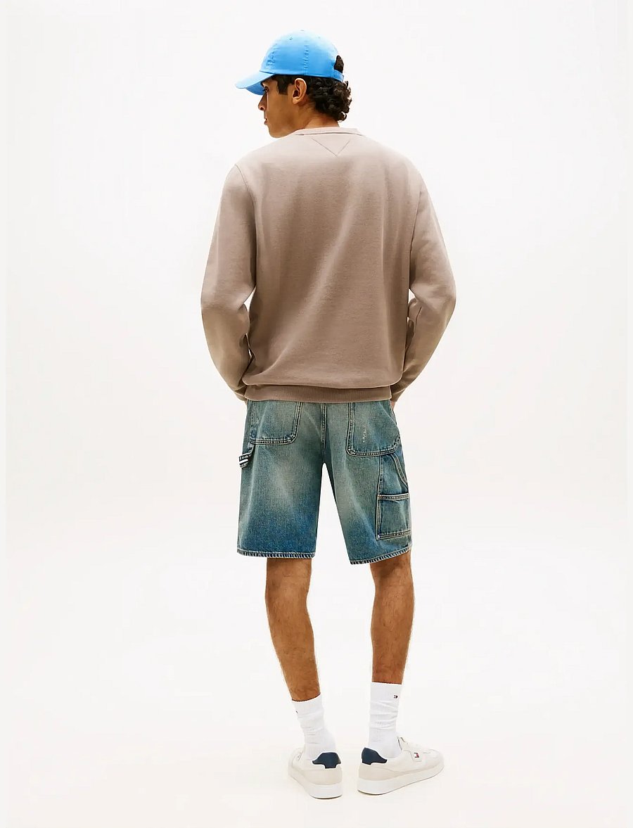 Tommy Jeans - TJM REG S FLAG CREW EXT - feriefavoritter - ivy mink - 2