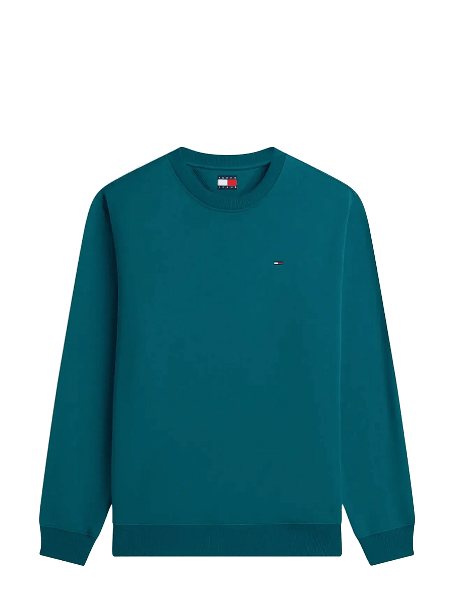 Tommy Jeans - TJM REG S FLAG CREW - feriefavoritter - polar teal - 1