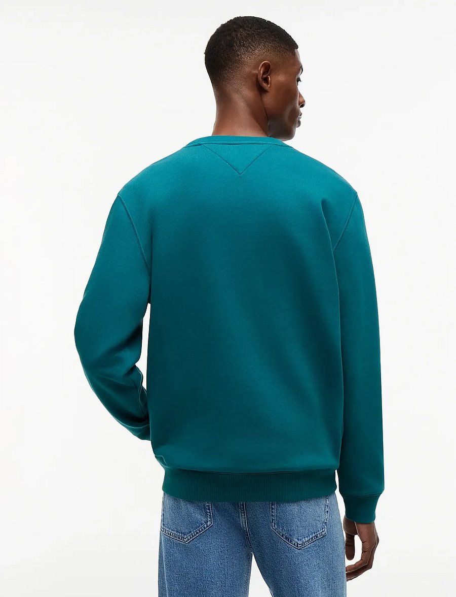 Tommy Jeans - TJM REG S FLAG CREW - feriefavoritter - polar teal - 2