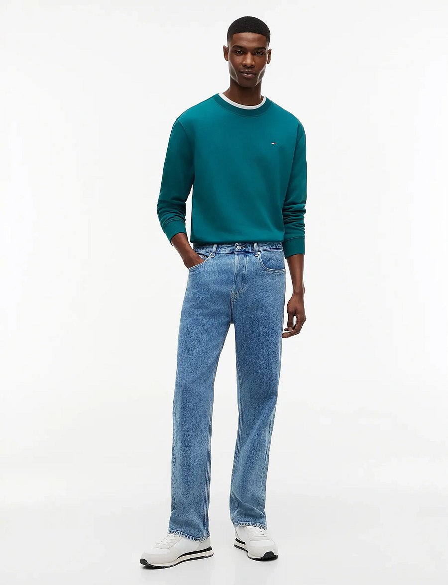 Tommy Jeans - TJM REG S FLAG CREW EXT - dressipluusid - polar teal - 4