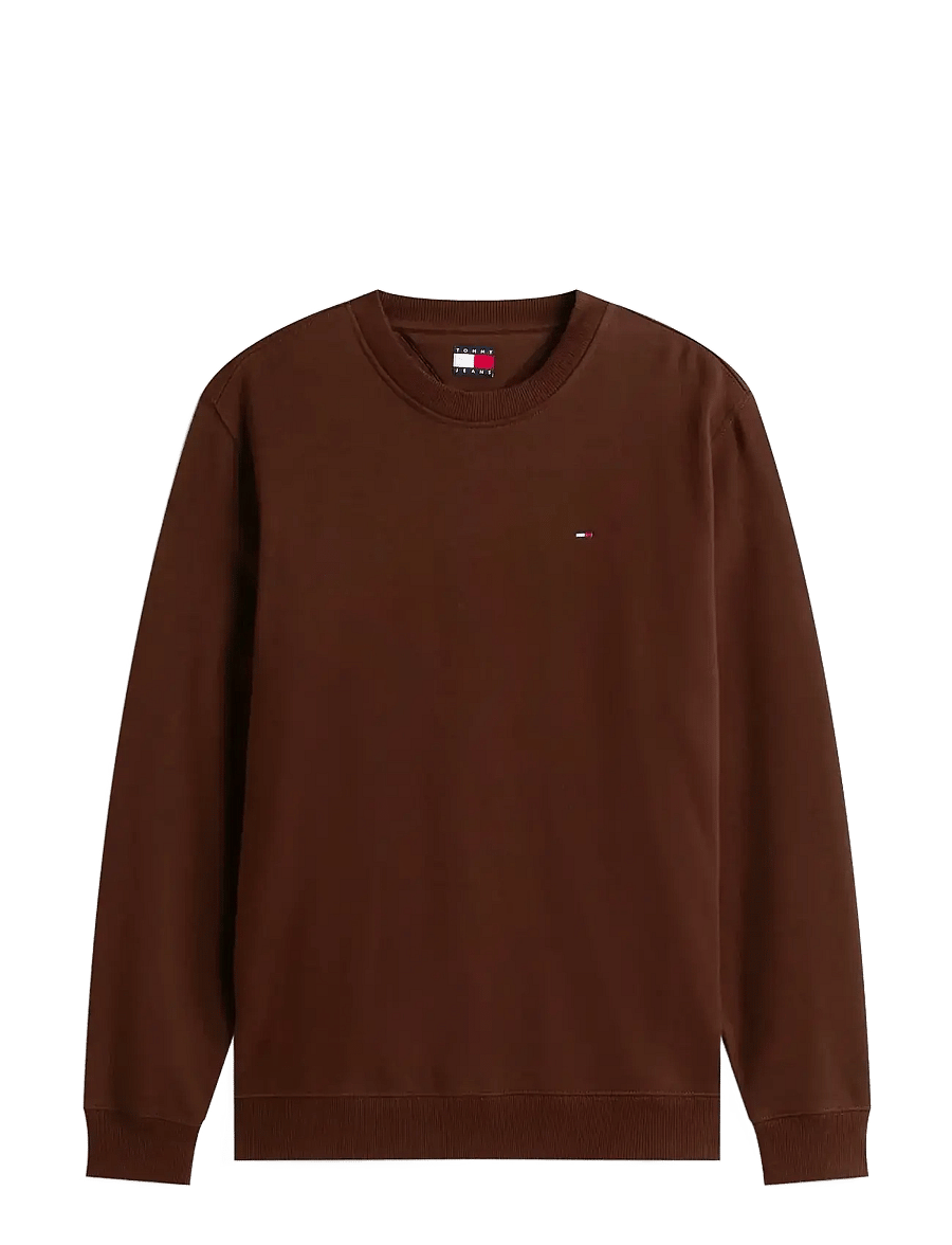 Tommy Jeans - TJM REG S FLAG CREW - feriefavoritter - rich brown - 1
