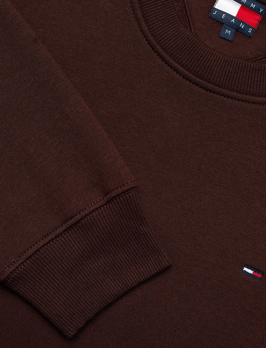 Tommy Jeans - TJM REG S FLAG CREW - feriefavoritter - rich brown - 5