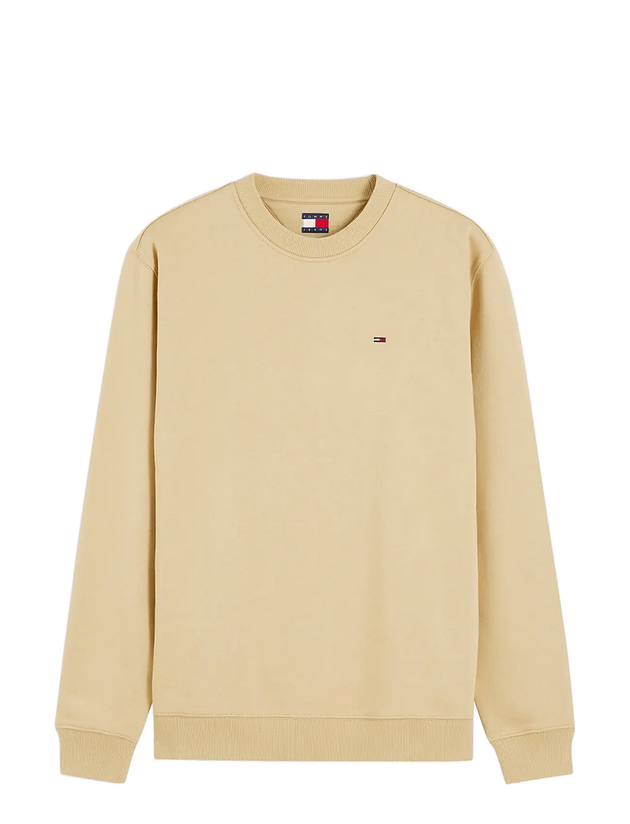 Tommy Jeans - TJM REG S FLAG CREW - sweatshirts - sandy beige - 1