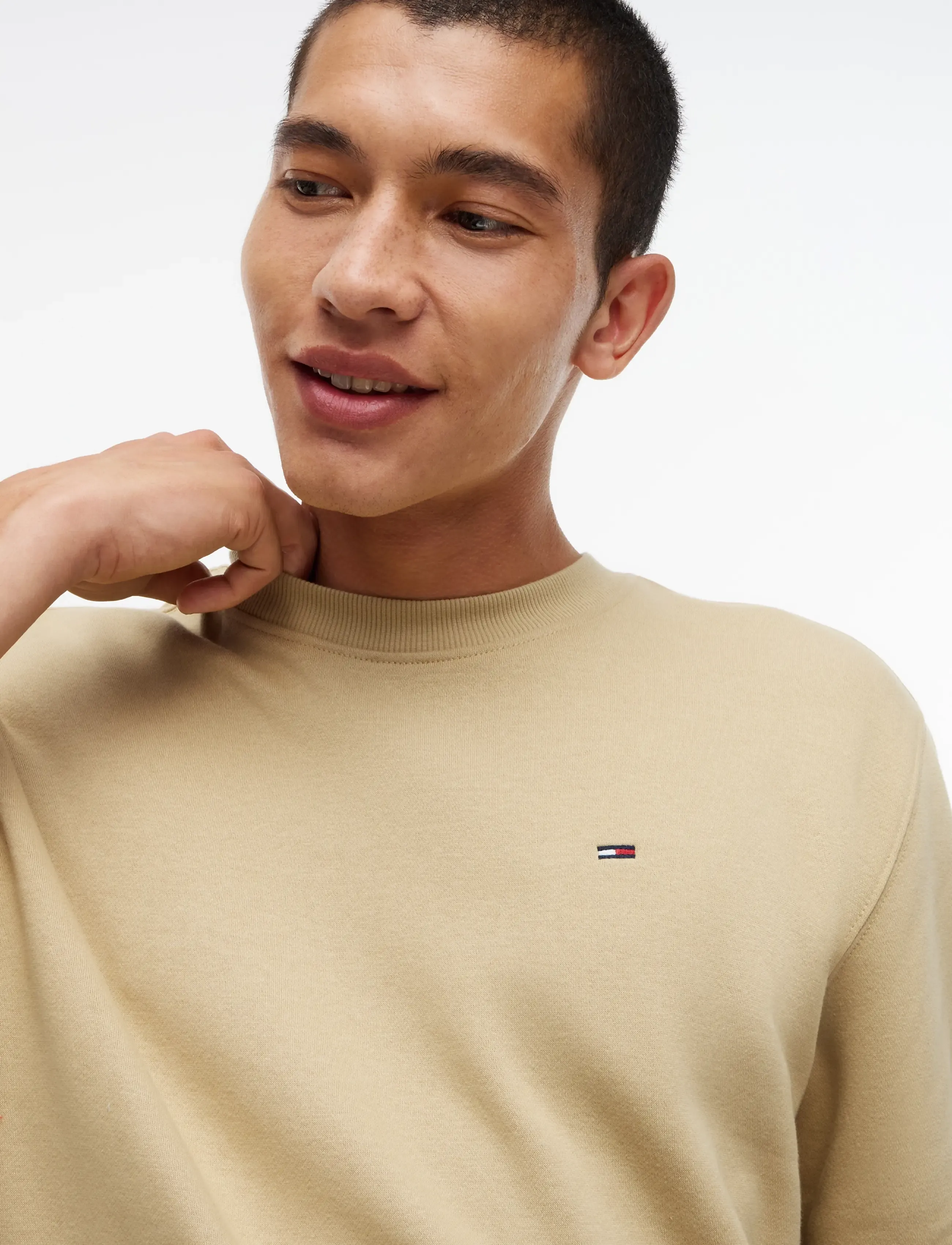 Tommy Jeans - TJM REG S FLAG CREW - sweatshirts - sandy beige - 3