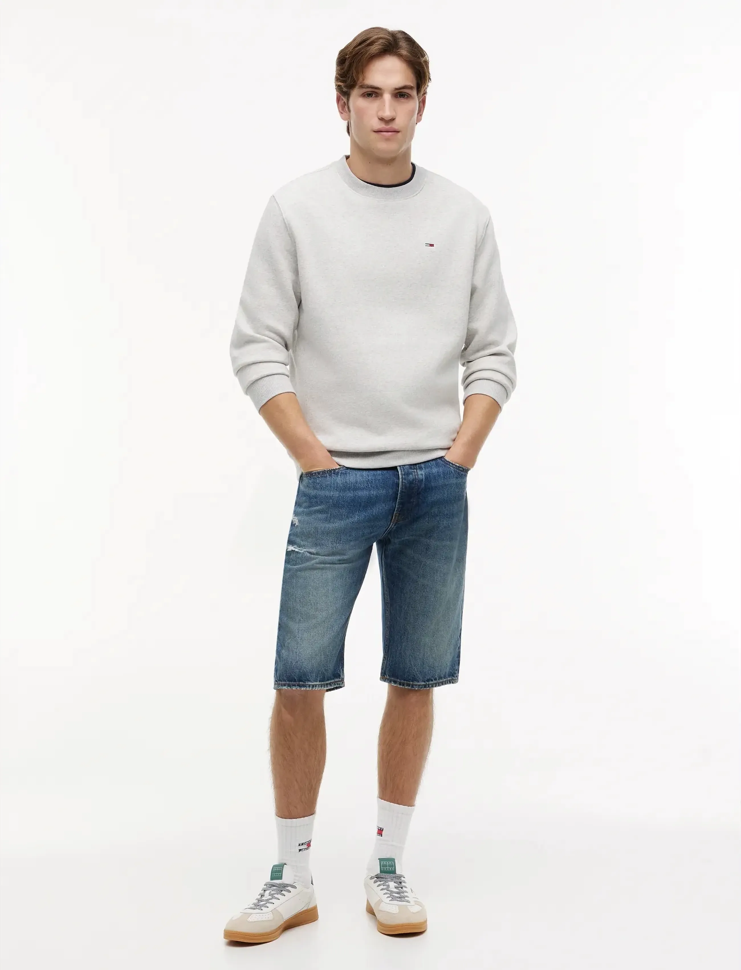 Tommy Jeans - TJM REG S FLAG CREW EXT - sweatshirts - silver grey heather - 5