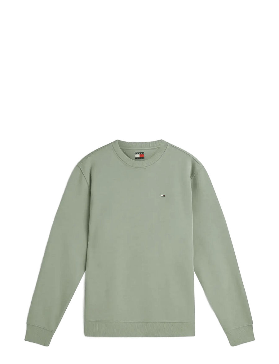 Tommy Jeans - TJM REG S FLAG CREW - feriefavoritter - spring olive - 1