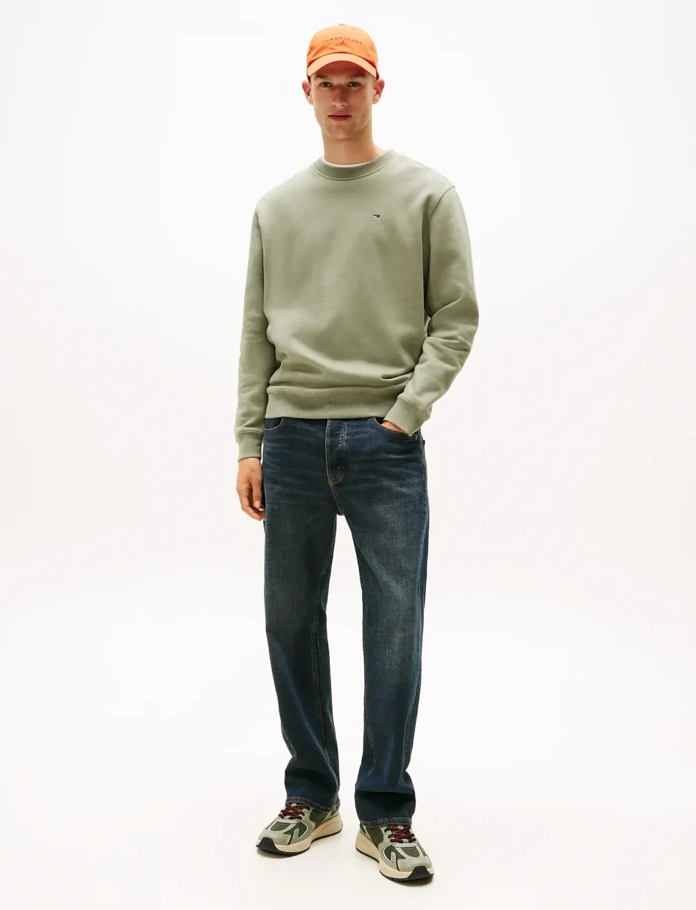 Tommy Jeans - TJM REG S FLAG CREW EXT - sweatshirts - utility sage - 2