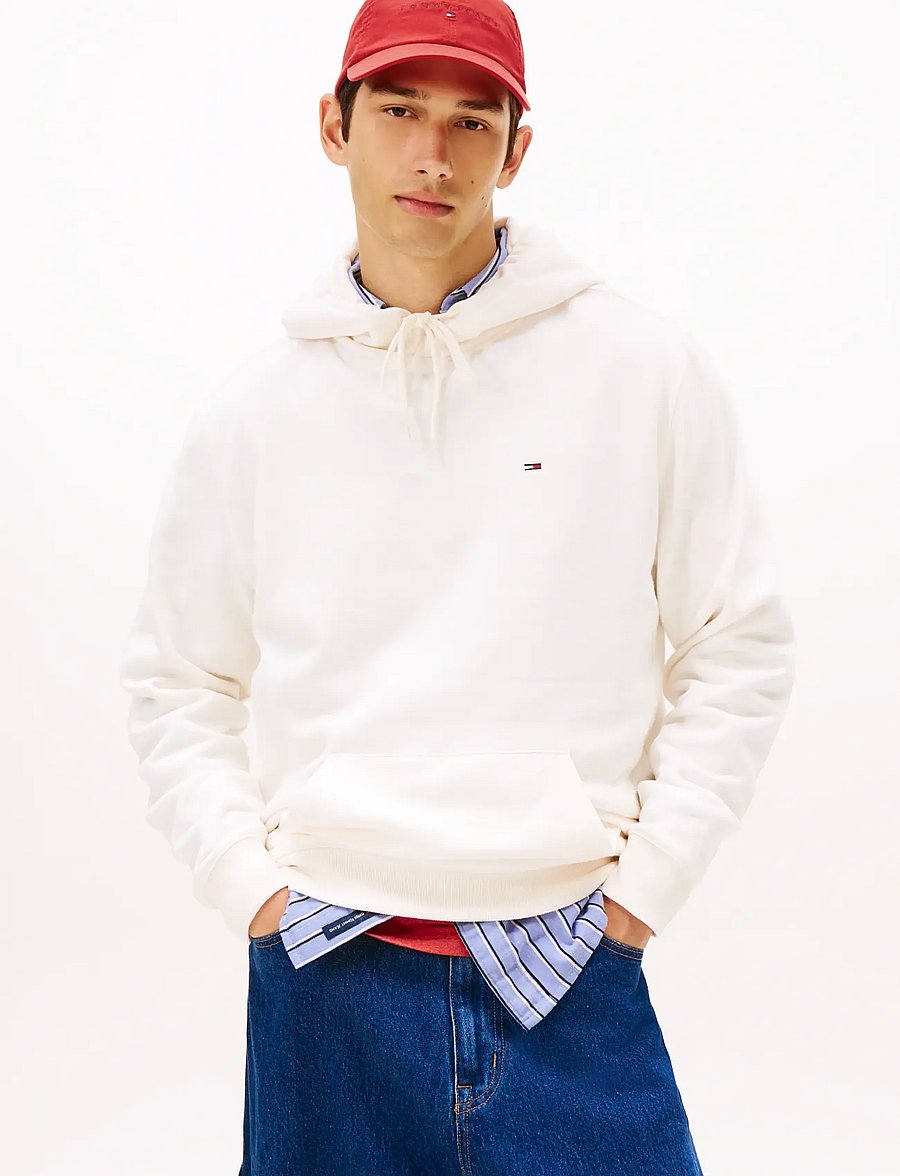 Tommy Jeans - TJM REG S FLAG HOODIE EXT - kapuzenpullover - ancient white - 0