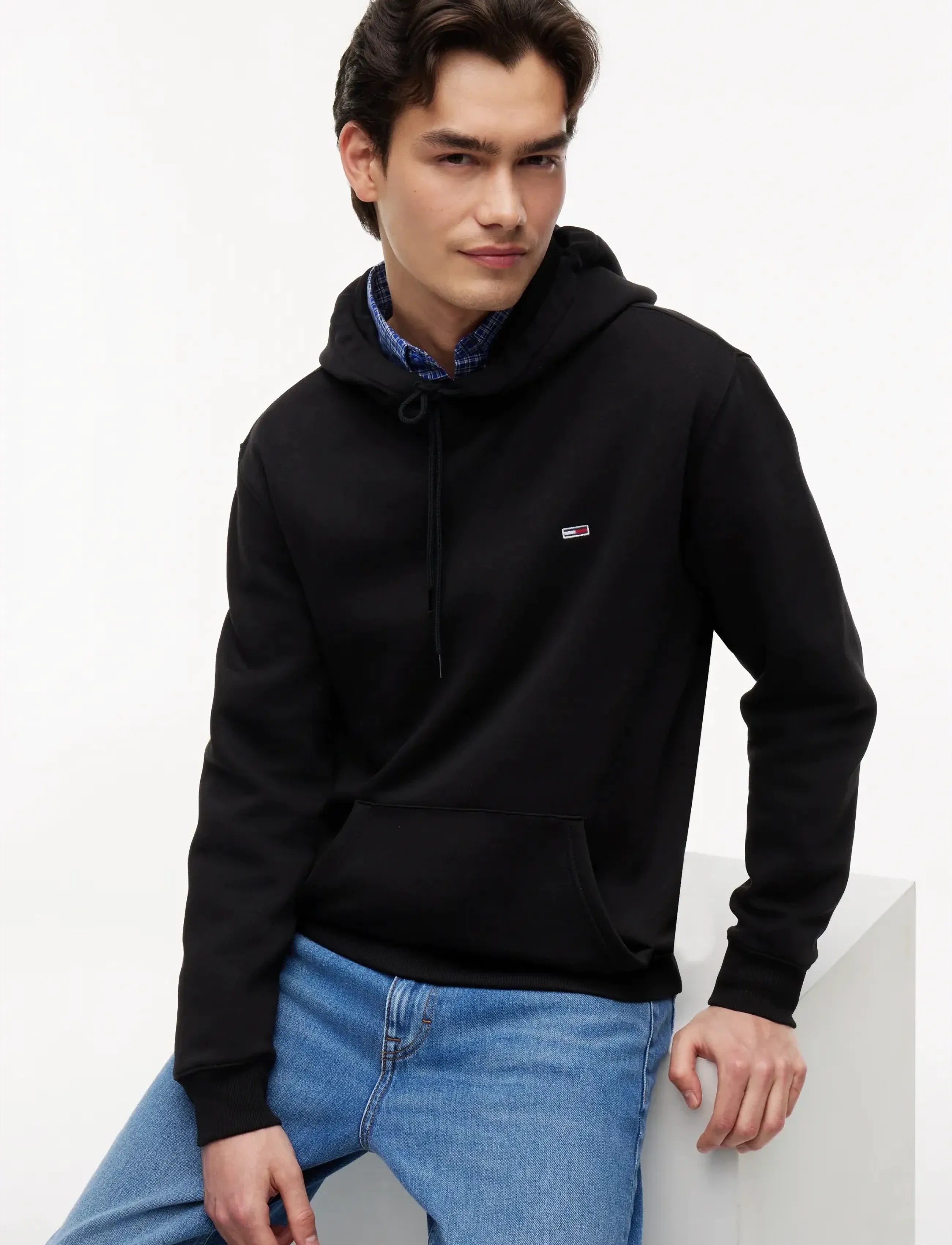 Tommy Jeans - TJM REG S FLAG HOODIE - hættetrøjer - black - 4