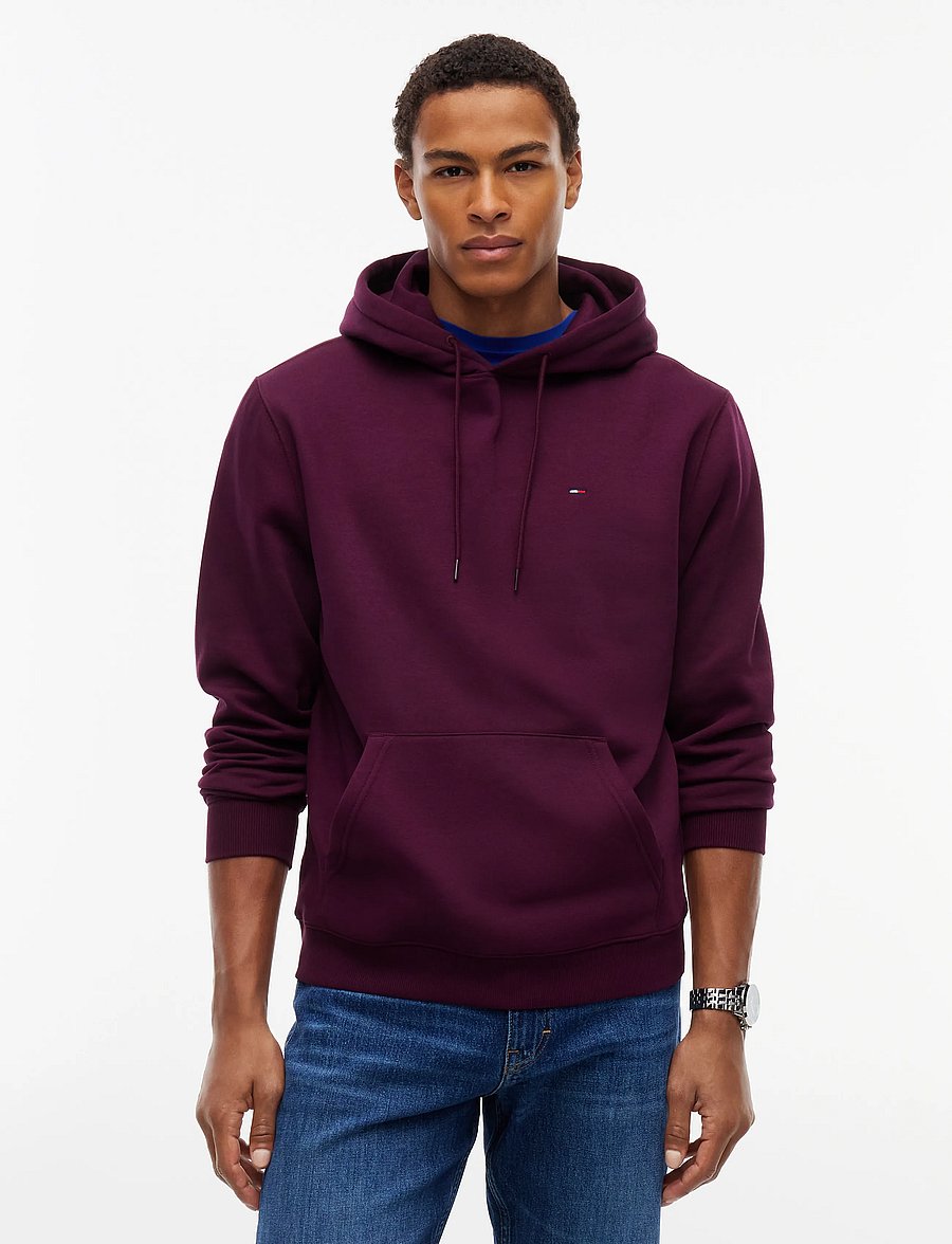 Tommy Jeans - TJM REG S FLAG HOODIE - hættetrøjer - calypso berry - 0